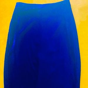 Norma Kamali Blue Velvet Skirt~